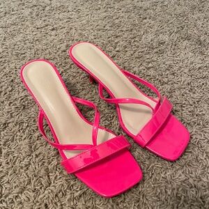 HOT PINK BABY HEEL SANDALS- SIZE 9